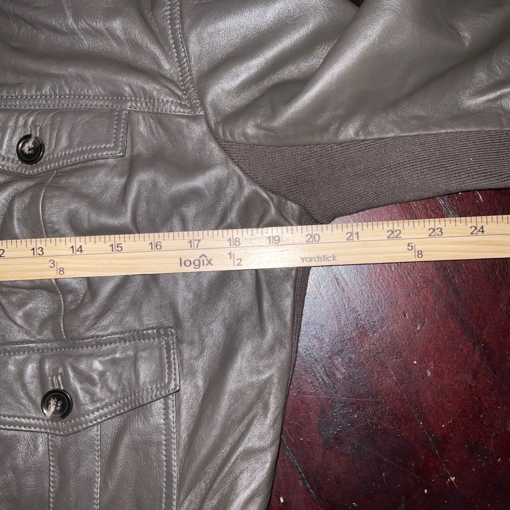 Women’s hooded, leather jacket, brown bomber jacket, - Picture 9 of 12